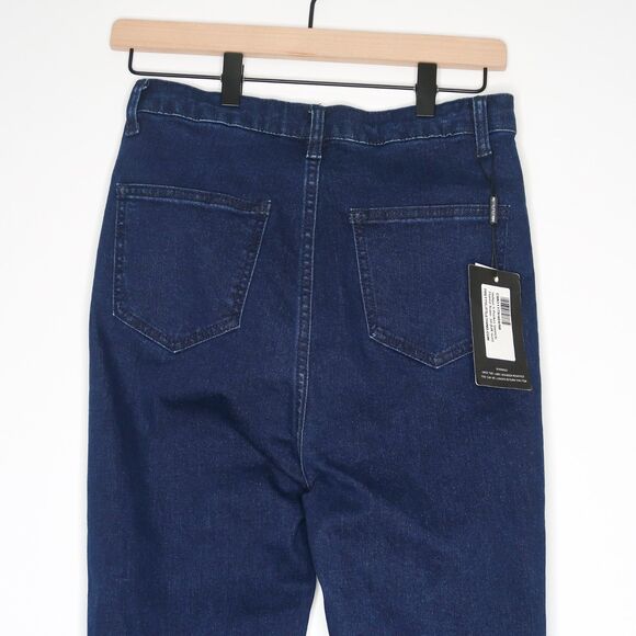 PrettyLittleThing Jeans Womens 6 Indigo Blue Flare Stretch Denim 70s Festival - Picture 12 of 12